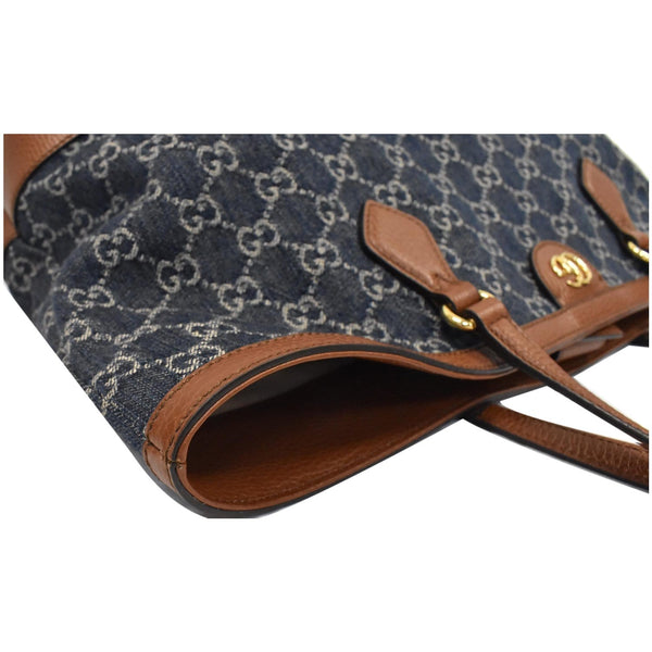 GUCCI Ophidia GG Medium Jacquard Denim Tote Bag Dark Blue 631685