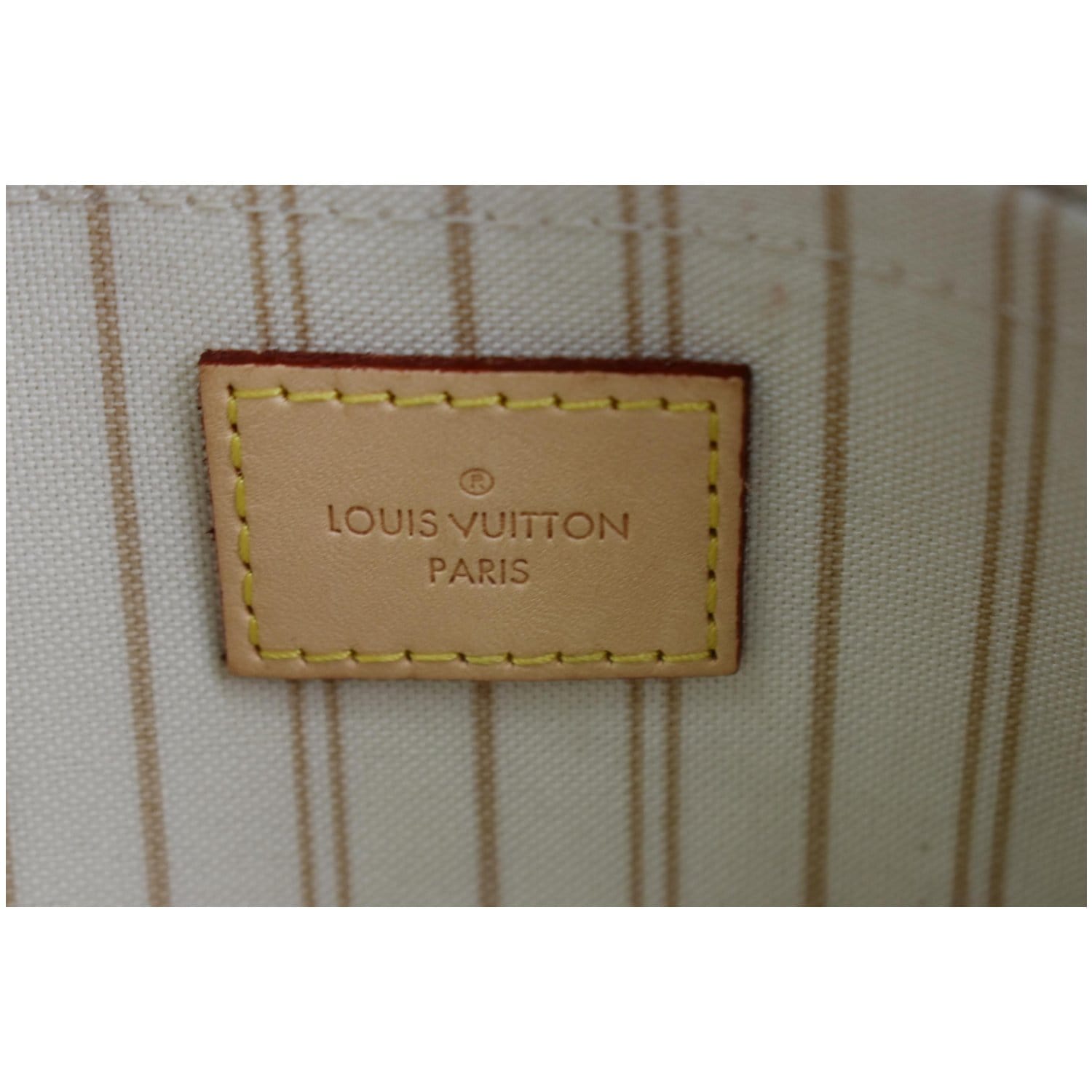 LOUIS VUITTON Neverfull MM Damier Azur Pochette Wristlet Pouch White 