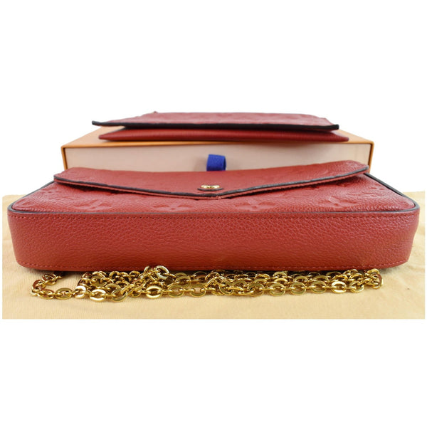 LOUIS VUITTON Pochette Felicie Empreinte Leather Crossbody Bag Red