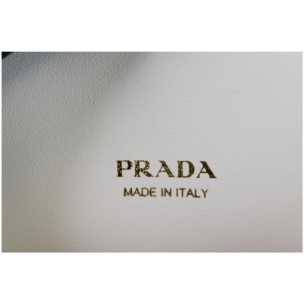 PRADA Saffiano Triangle Leather Crossbody Phone Pouch Bag White