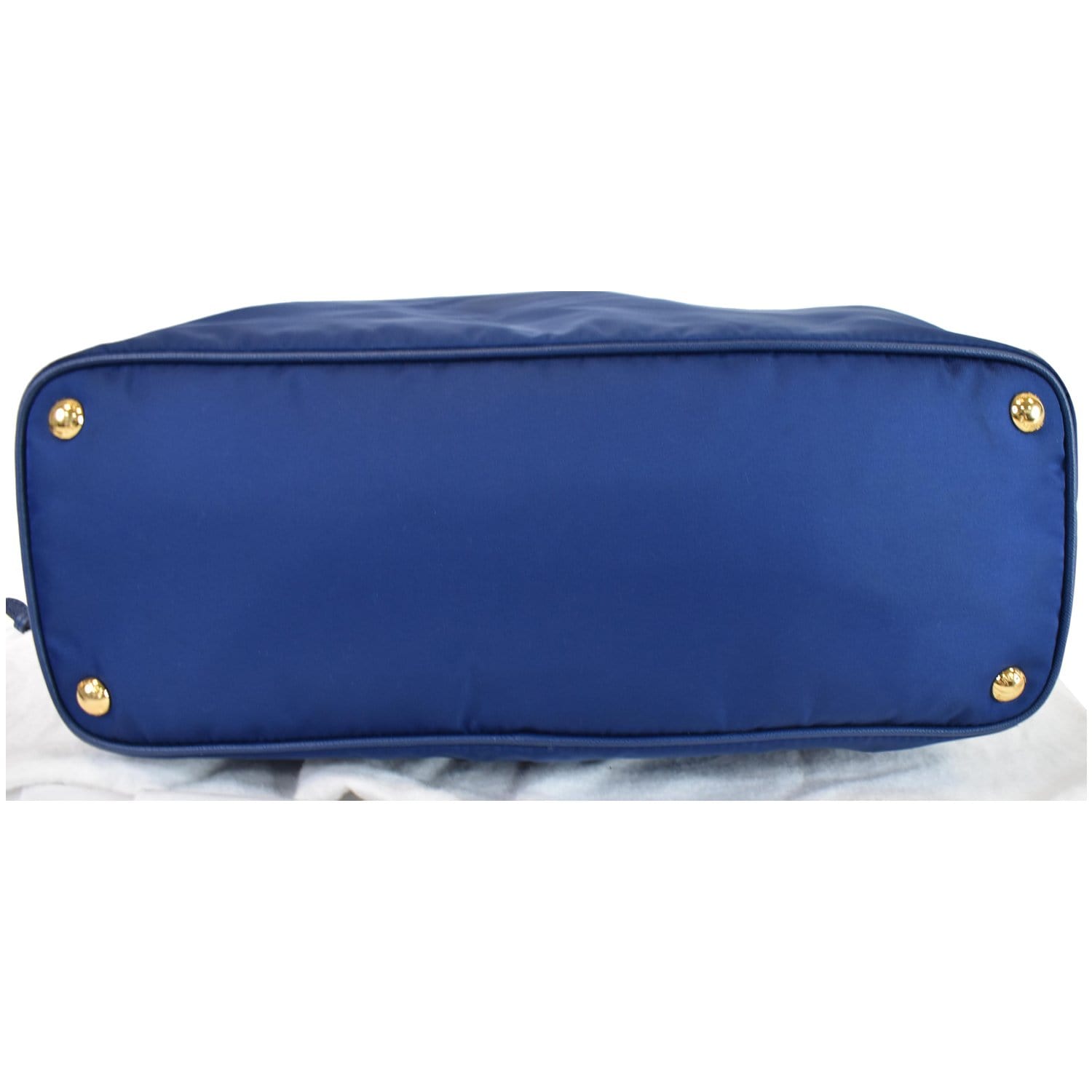 PRADA ブルー ナイロン トートバッグ Prada Tessuto Nylon Saffiano Leather Tote Bag Blue