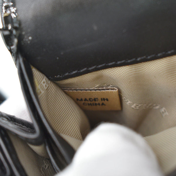 BURBERRY House Check Patent Leather Continental Wallet Black