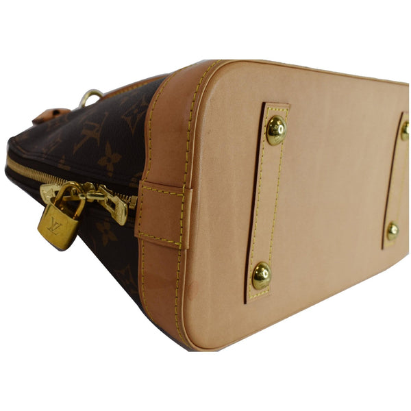 LOUIS VUITTON Alma PM Monogram Canvas Satchel Bag Brown