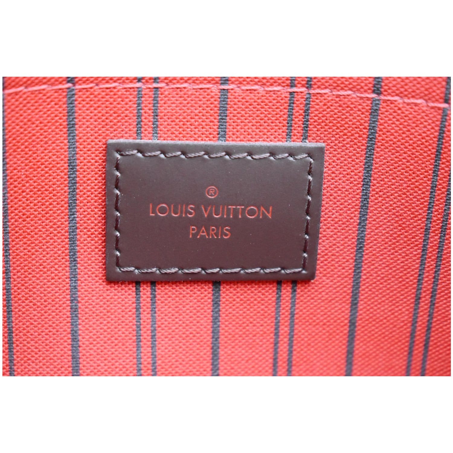 Louis Vuitton Damier Ebene Neverfull Pochette PM Wristlet Pouch 41lk66