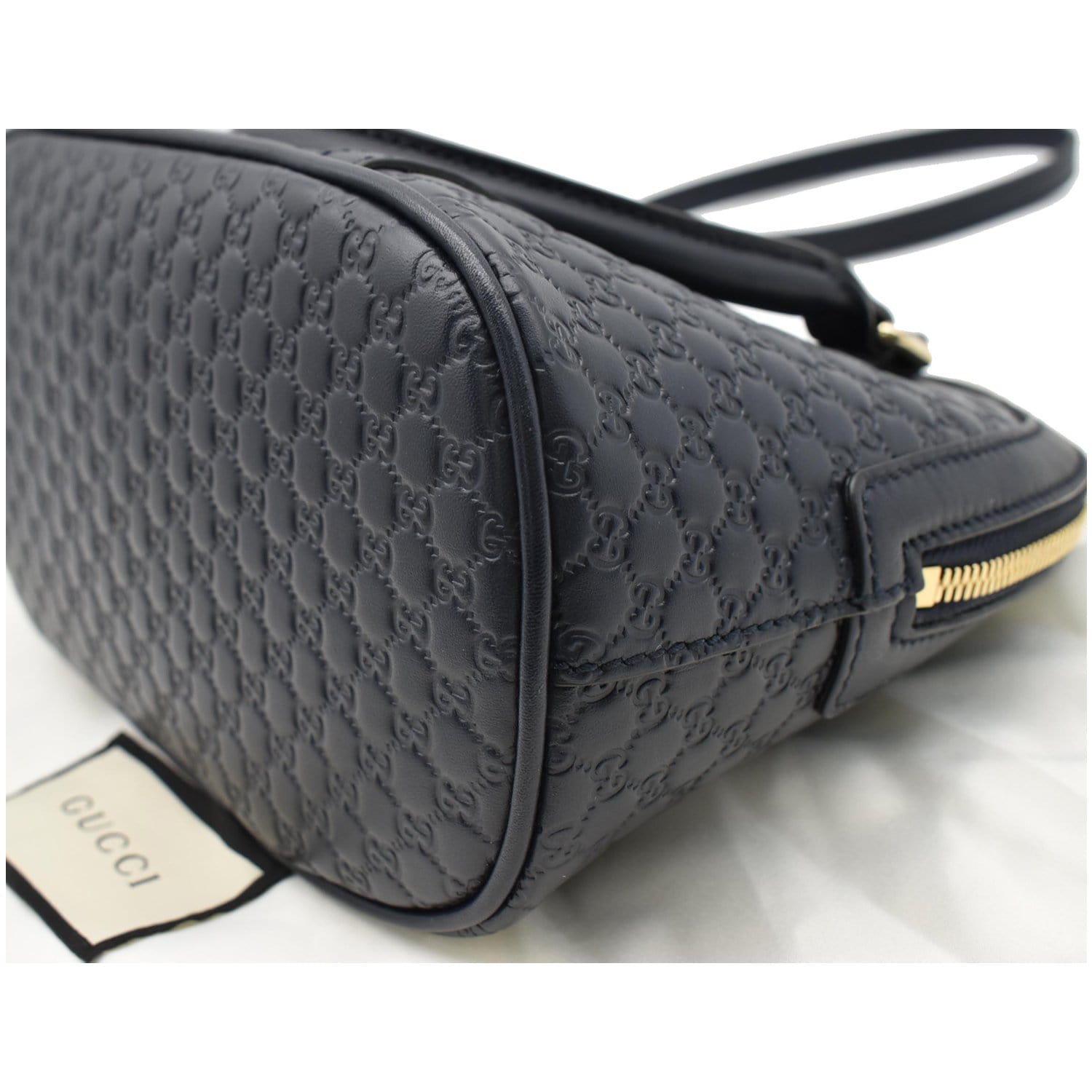 GUCCI Mini Dome Micro Guccissima Leather Shoulder Bag Grey 449654