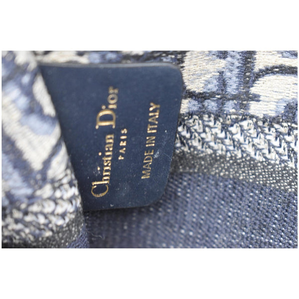 CHRISTIAN DIOR Mini Dior Book Oblique Embroidery Tote Bag Blue