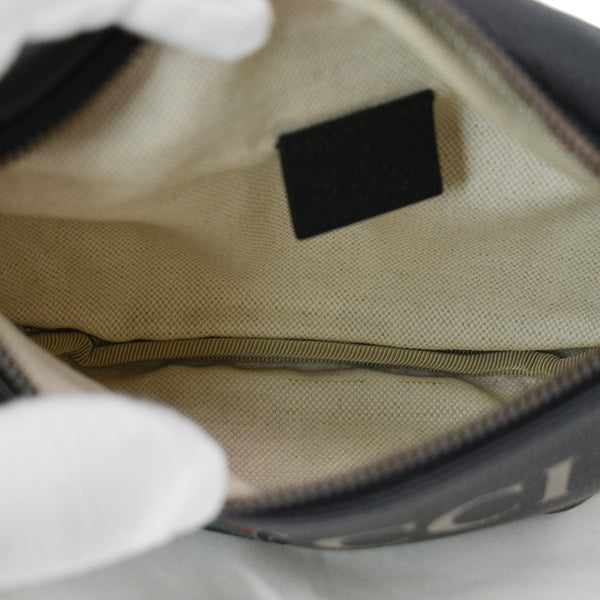 GUCCI Print Grained Calfskin Leather Belt Bag Black | DDH