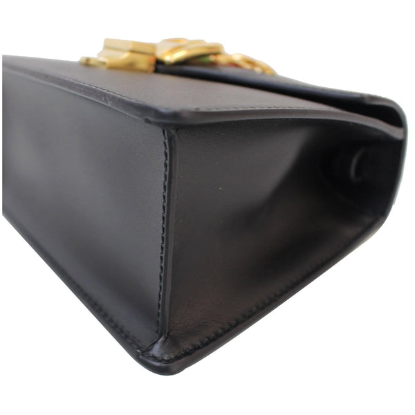 GUCCI Sylvie Mini Leather Crossbody Bag Black 470270