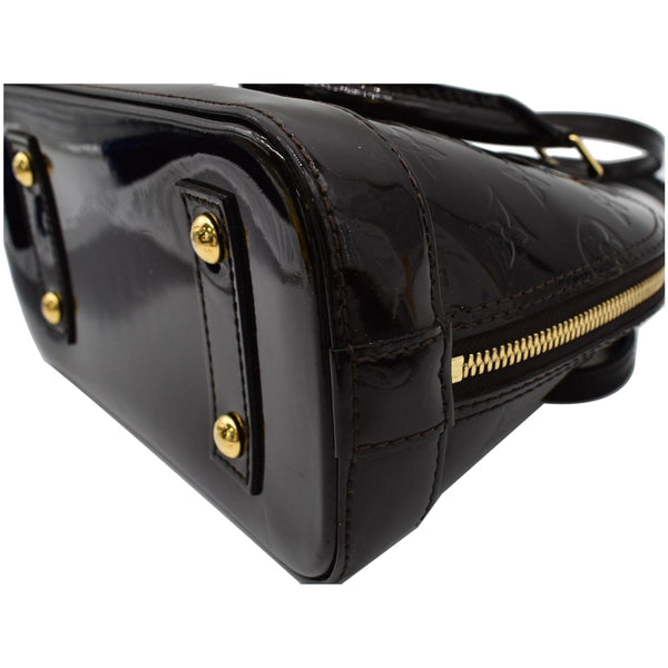 LOUIS VUITTON Alma BB Vernis Leather Satchel Crossbody Bag Amarante