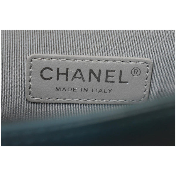 CHANEL Small Boy CC Chain Velvet Shoulder Bag Teal