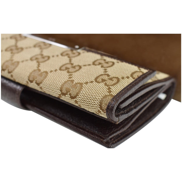 GUCCI GG Supreme Continental Flap Wallet Beige/Brown 112715
