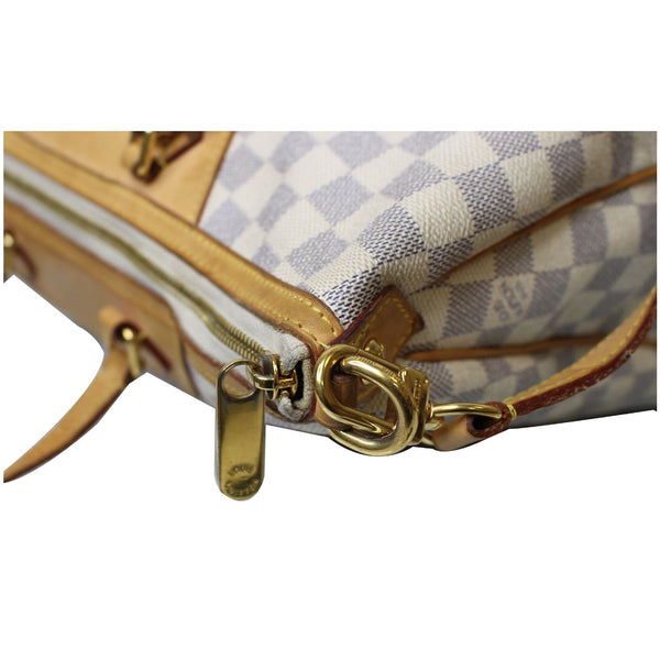 White LV Siracusa GM Damier Azur Shoulder Handbag