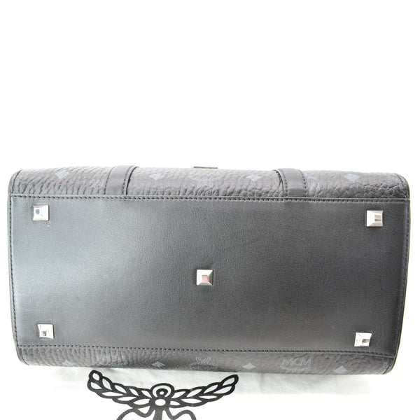 MCM Visetos Canvas Boston Bag Black