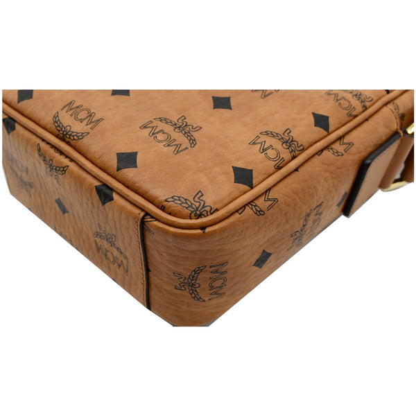 MCM KL Mini Visetos Monogram Canvas Crossbody Bag Cognac