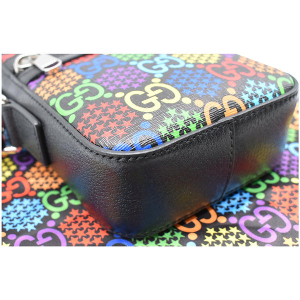 GUCCI GG Psychedelic Print Leather Messenger Bag Black 598103