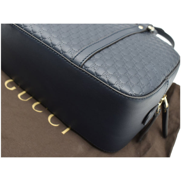 GUCCI Small Microguccissima Leather Crossbody Bag Navy Blue 510286