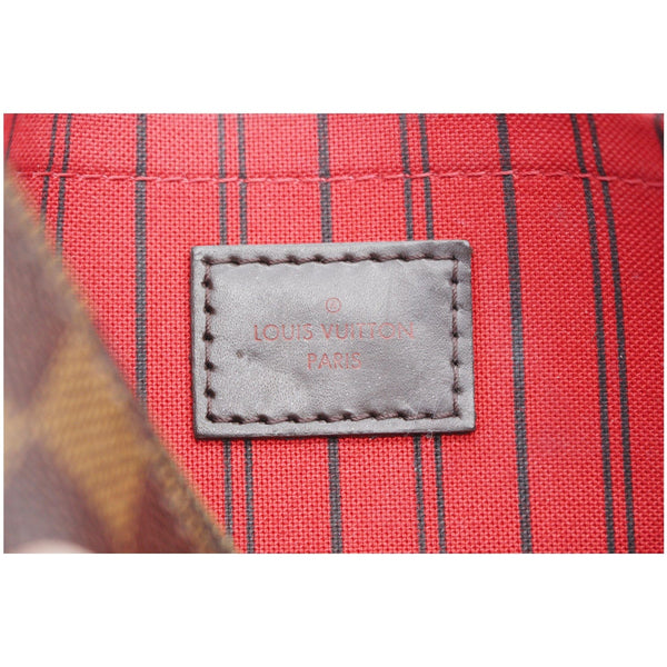 LOUIS VUITTON Neverfull MM Damier Ebene Pochette Wristlet Pouch Brown