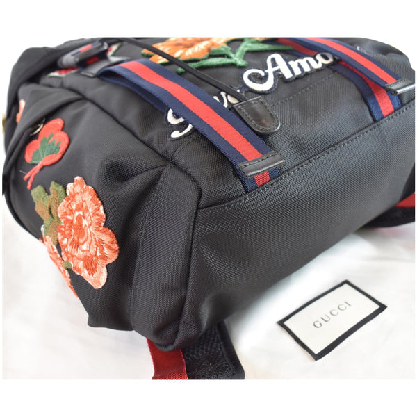 GUCCI Techno Embroidery Fabric Backpack Bag Black 478327