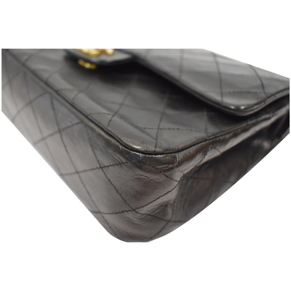 CHANEL CC Vintage Classic Medium Double Flap Calf Shoulder Bag Black