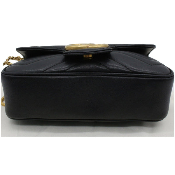 GUCCI GG Marmont Super Mini Leather Crossbody Bag Black 476433