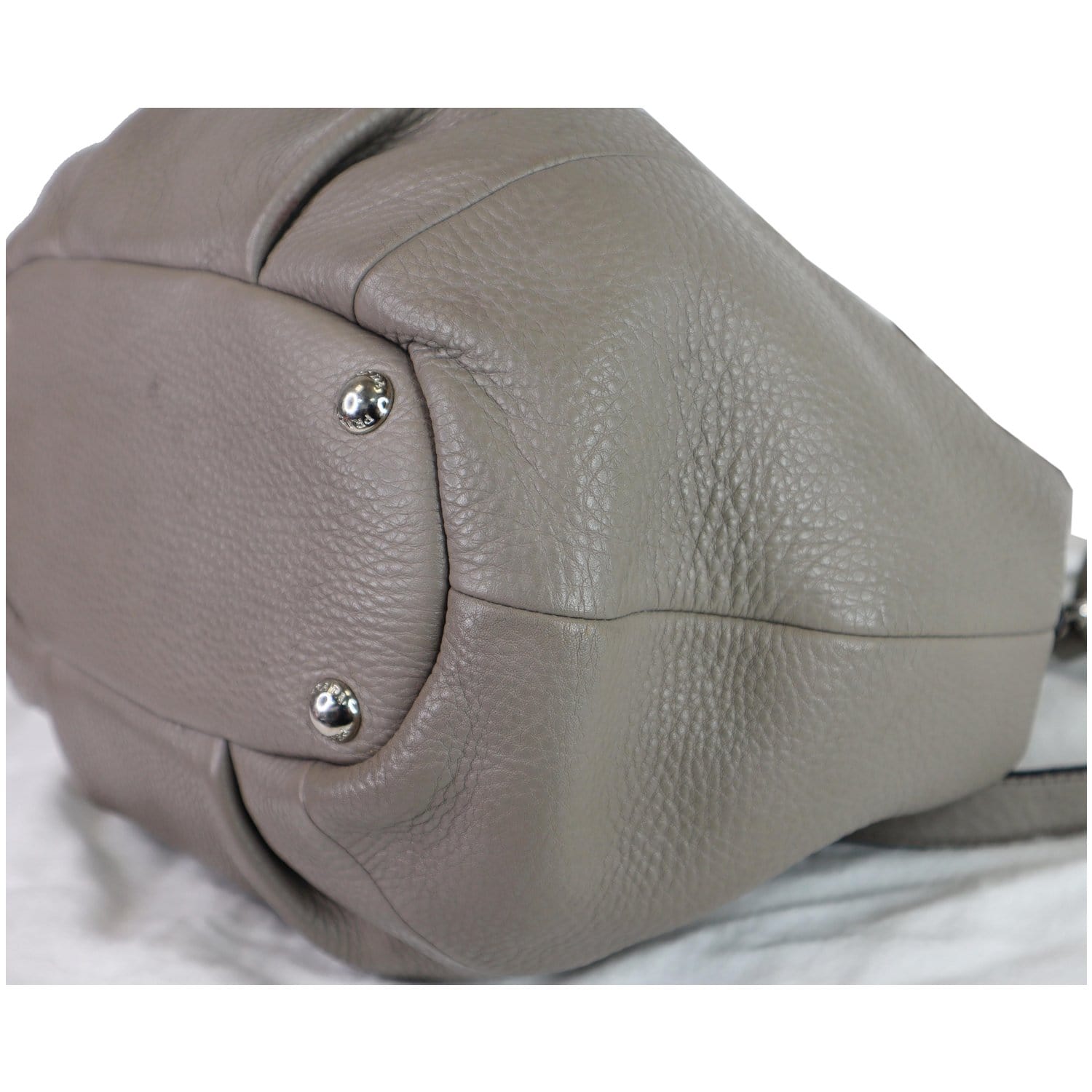 Prada Leather Top Handle Shopper Bag Taupe
