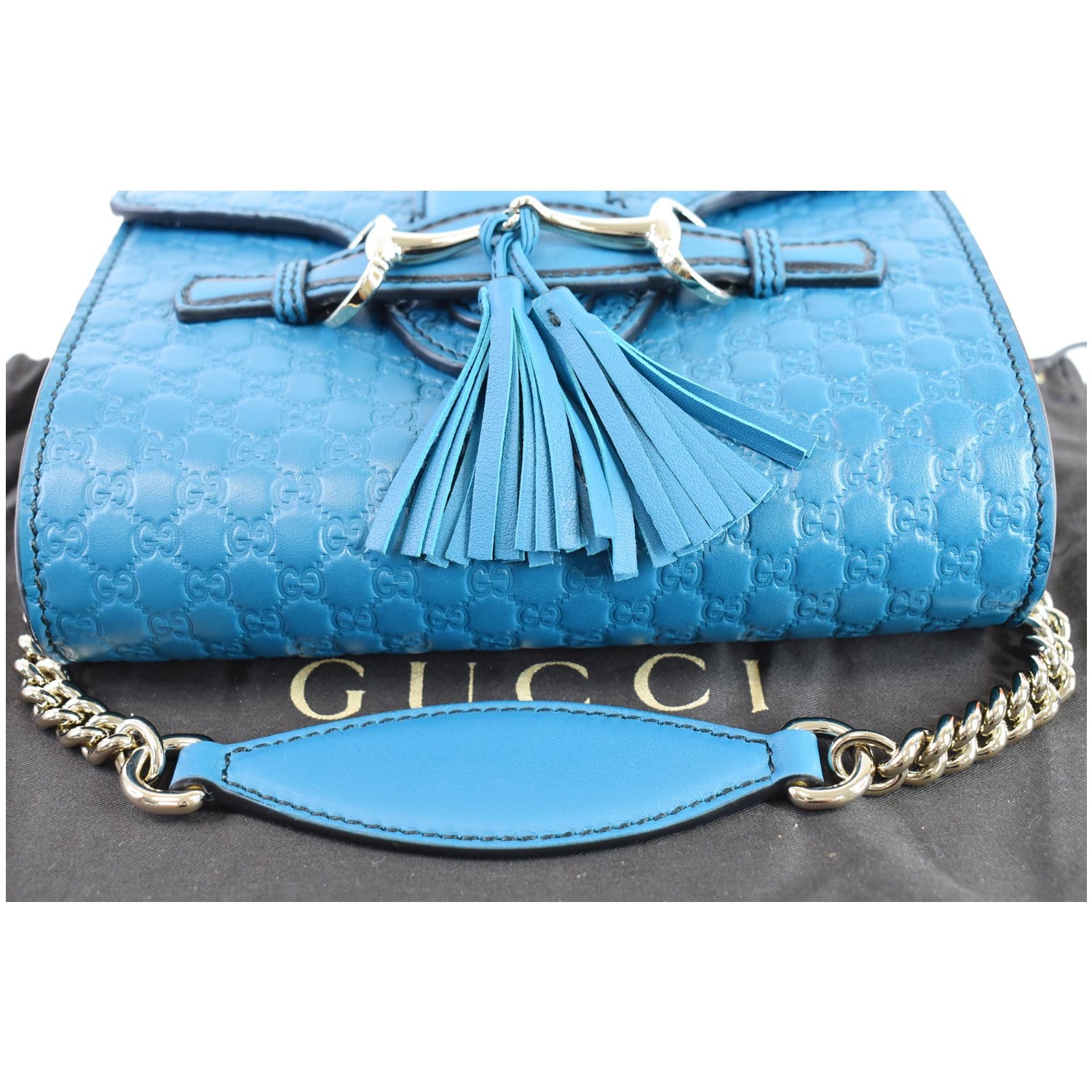 Gucci Guccissima Emily Horsebit Hobo in Blue