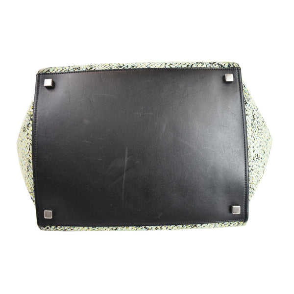 CELINE Phantom Luggage Fuzzy Jacquard Leather Tote Bag Mint