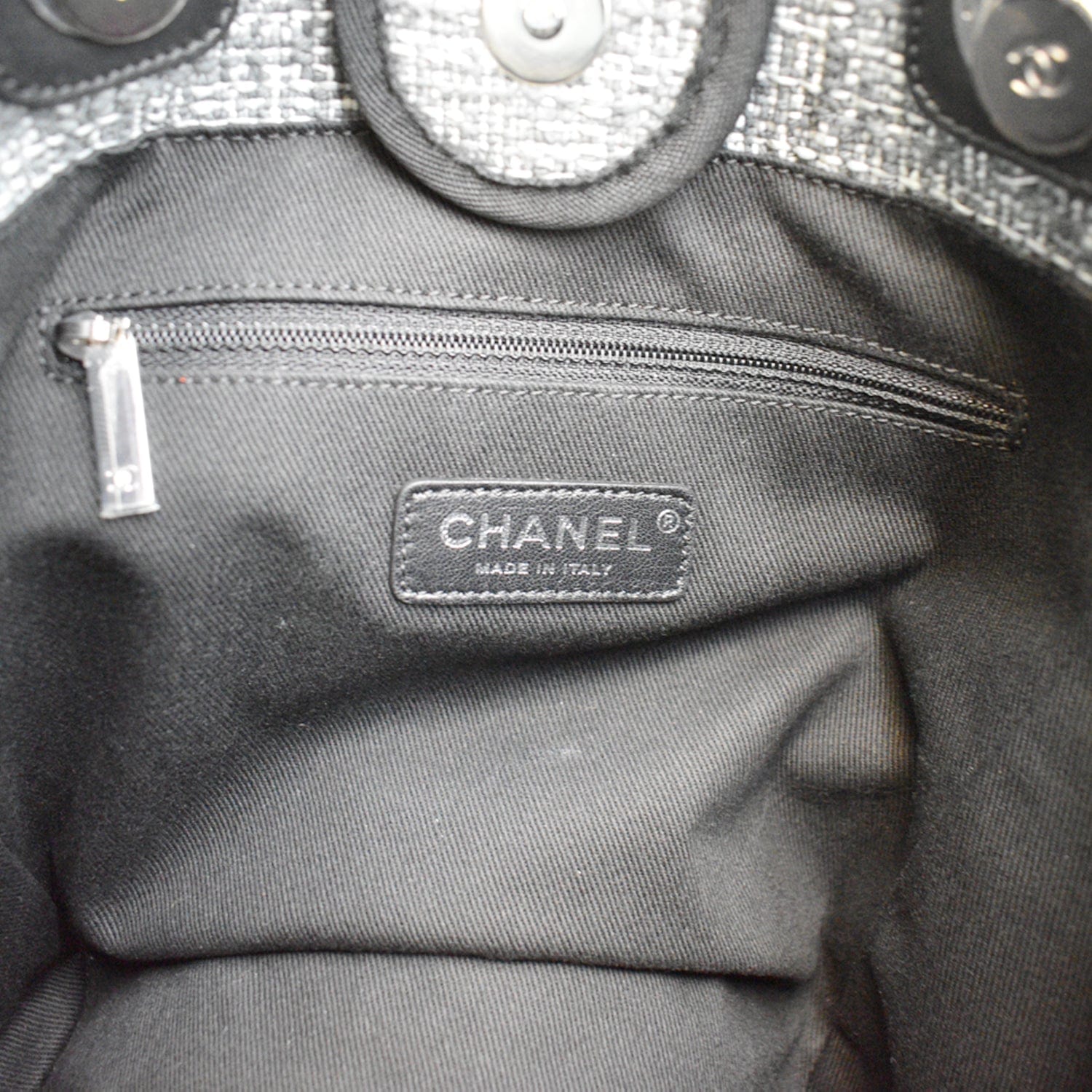 Authentic Chanel Circa 2009 Black Solid Acrylic Top on sale at JHROP.  Luxury Designer Consignment Resale @jhrop_official