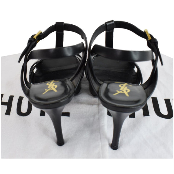 YVES SAINT LAURENT Tribute Leather Sandal Shoes Black US 7.5