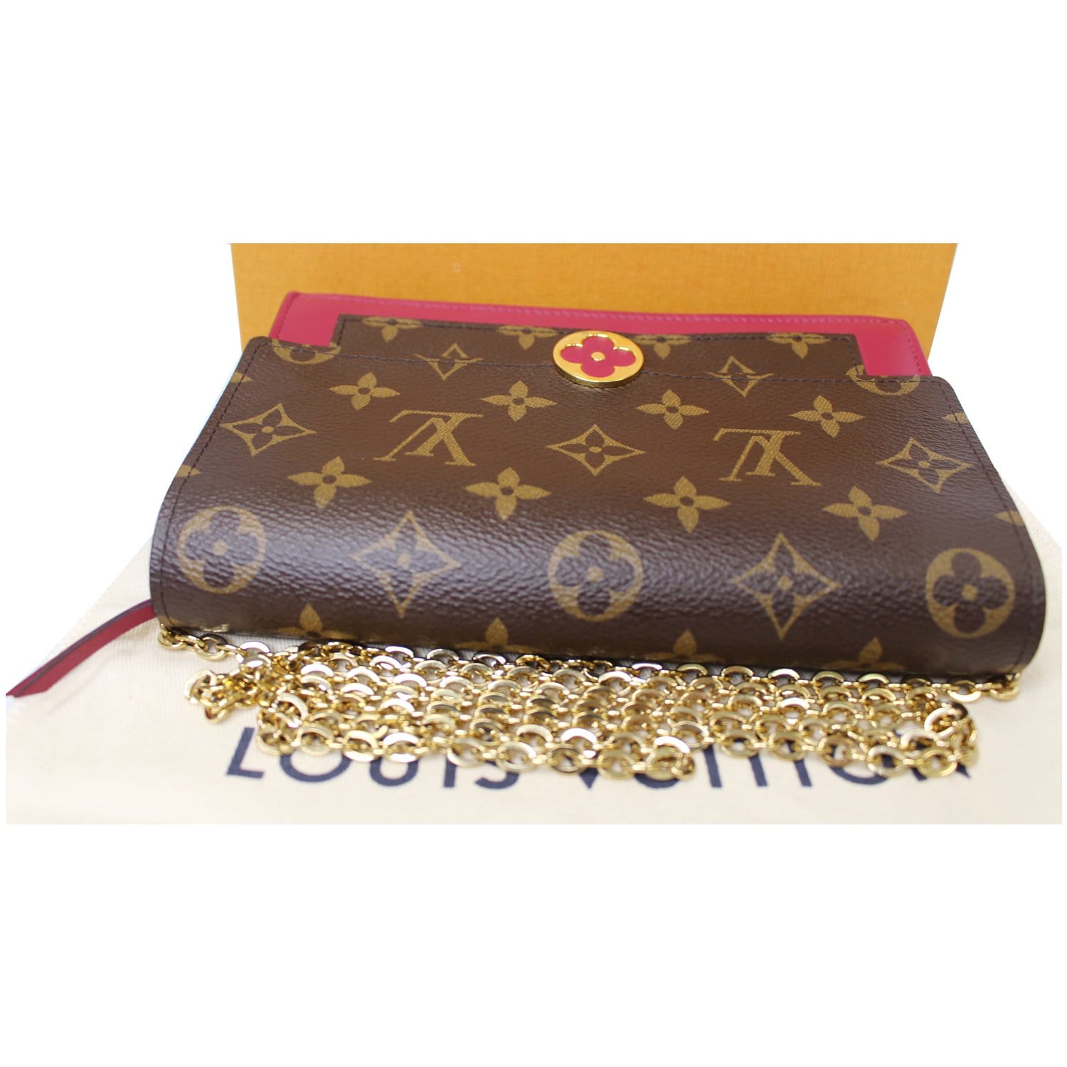 Preloved Louis Vuitton Monogram Flore Chain Wallet on Chain