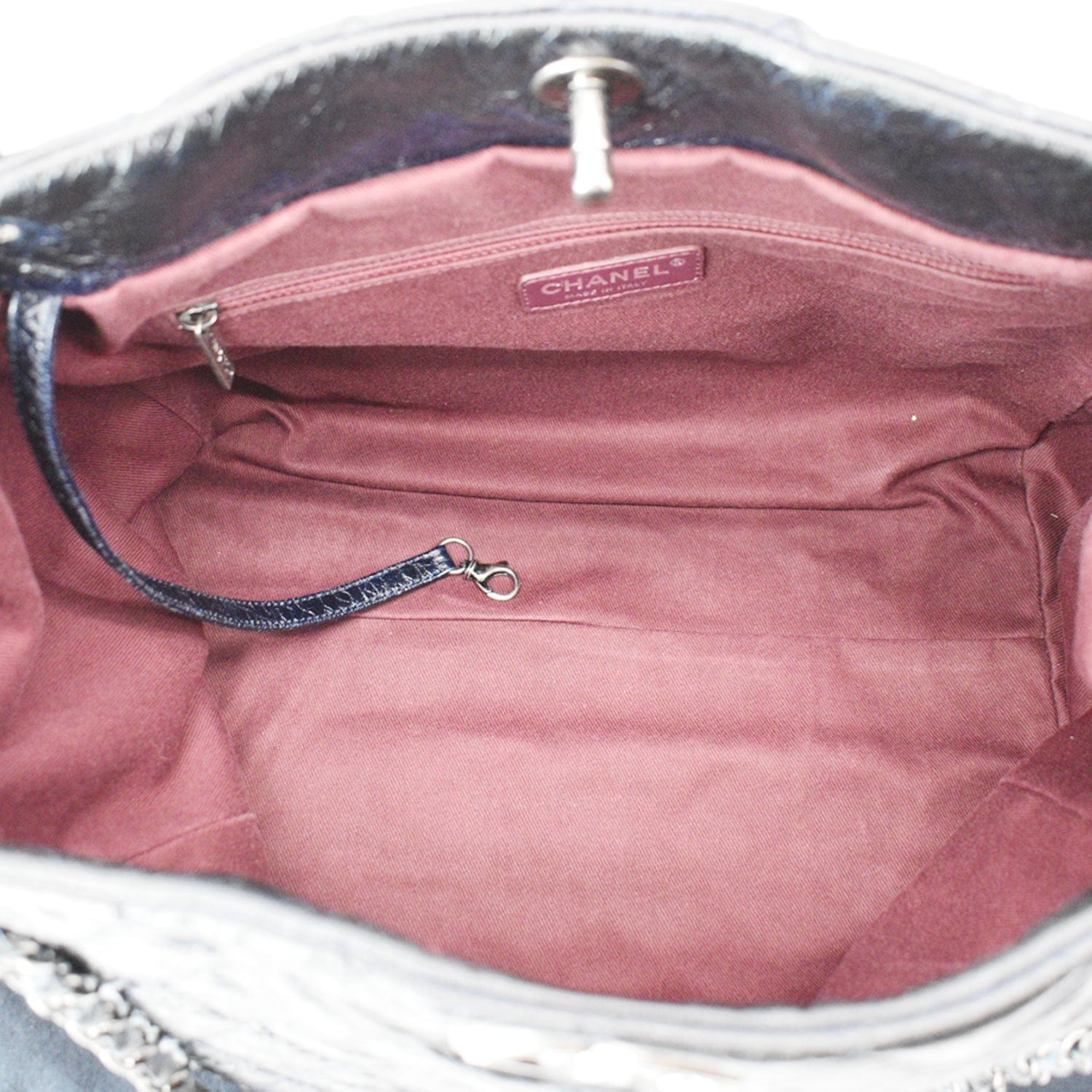 Chanel Grey & Pink Distressed Denim Classic Double Flap Medium