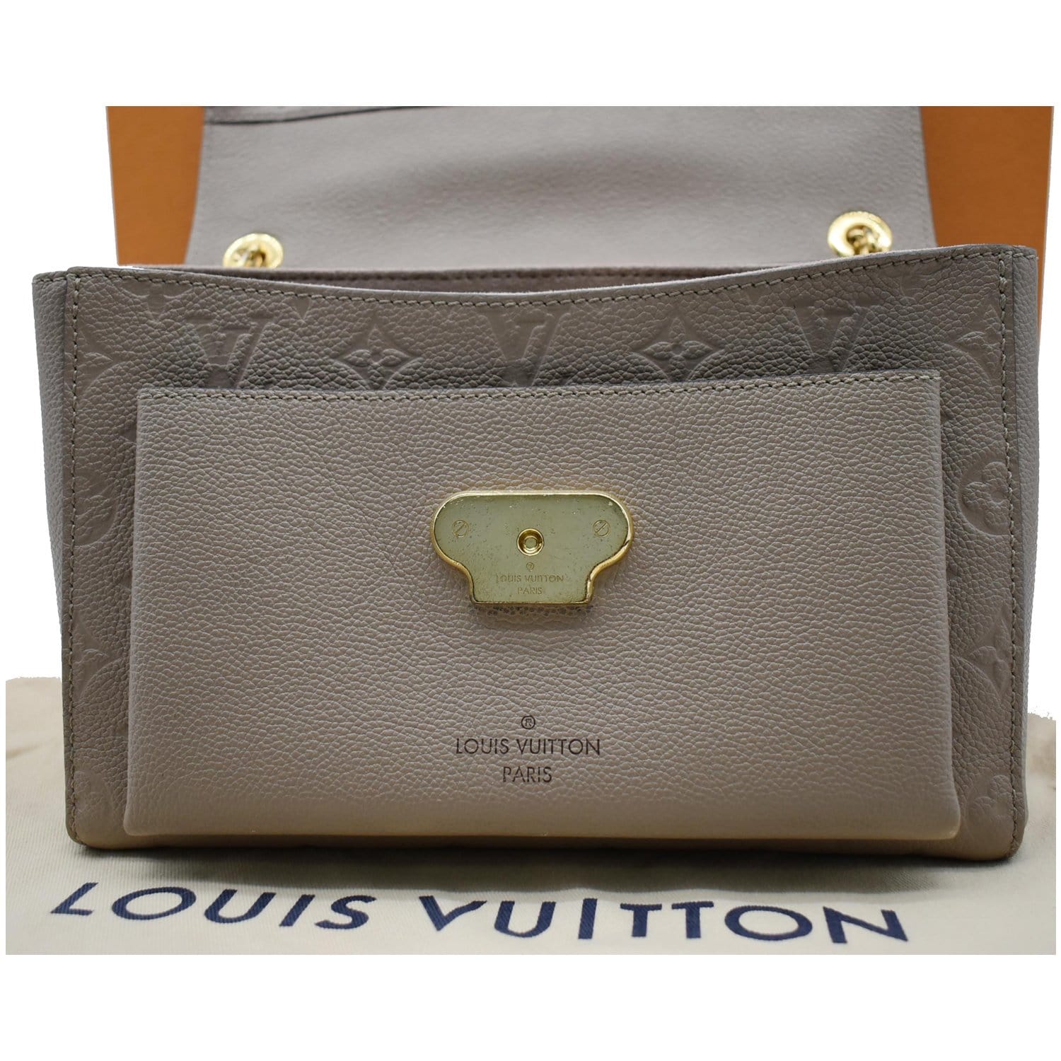 Louis Vuitton V MM Monogram Empreinte Leather Neutral Dove, Mint Condition