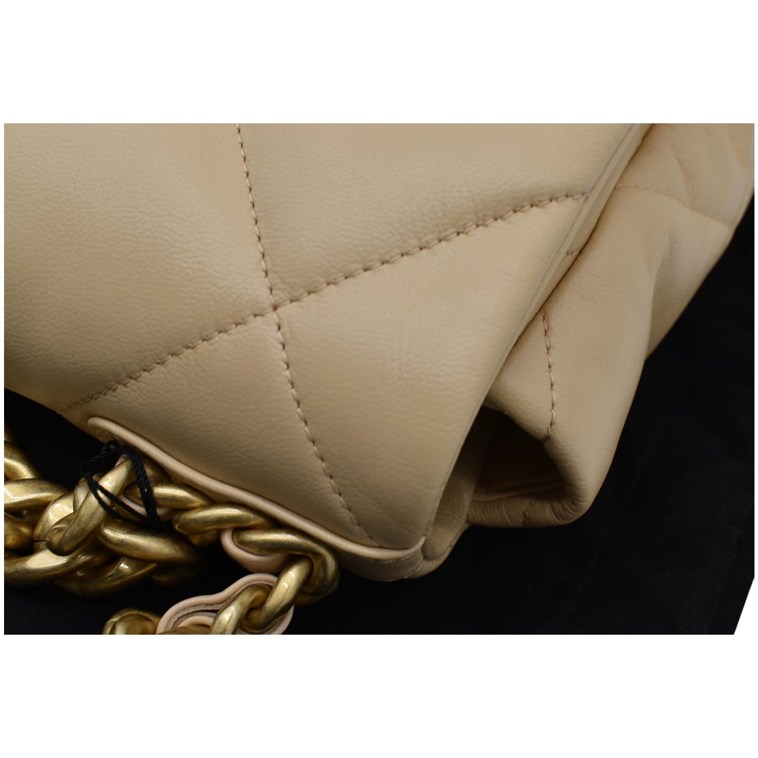Chanel 19 Hobo Bag Beige Aged Calfskin Brushed Gold Hardware