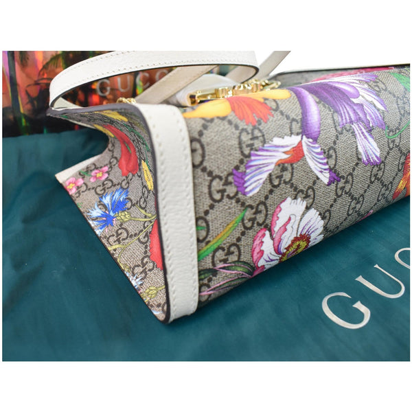 authentic  Gucci Padlock Flora GG Canvas Small Handbag