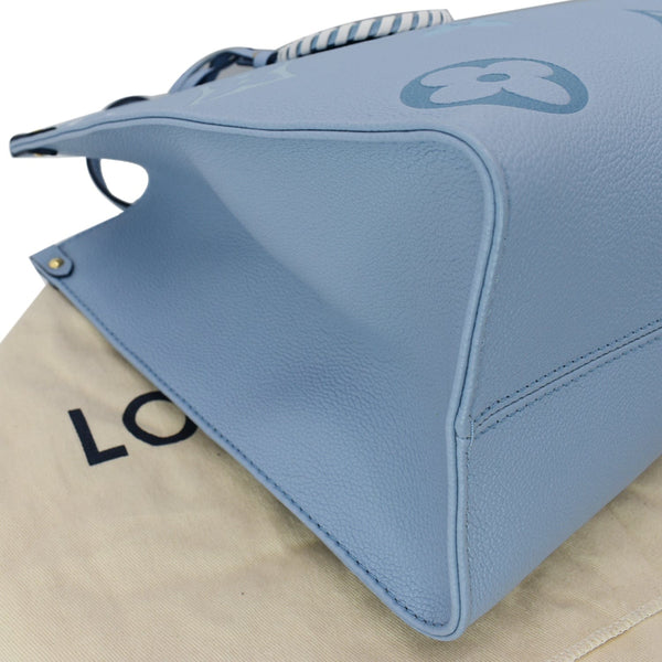 LOUIS VUITTON Onthego MM Giant Monogram Empreinte Tote Shoulder Bag Blue