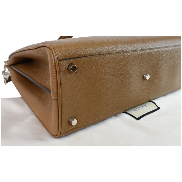 Gucci Medium Zumi Grainy Leather Top Handle Bag bottom