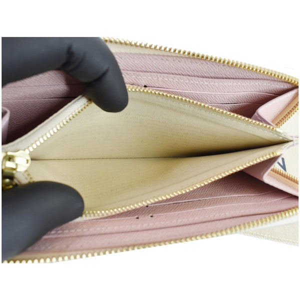 LOUIS VUITTON Clemence Damier Azur Zippy Wallet White