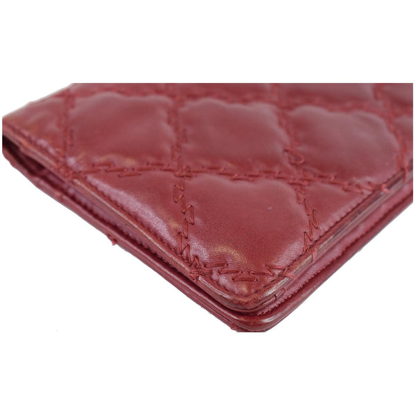 CHANEL CC Wild Stitch Lambskin Leather Wallet Red - Last call
