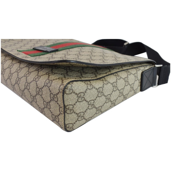 GUCCI GG Supreme Monogram Web Messenger Bag Beige 475432