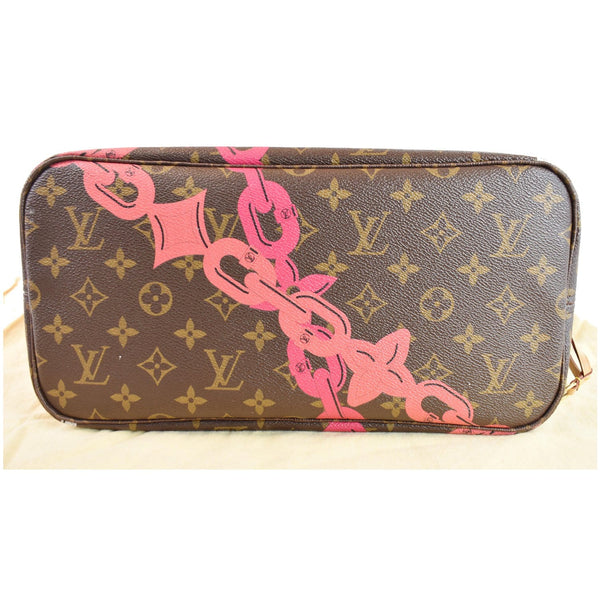 LOUIS VUITTON Bay Neverfull MM Monogram Canvas Shoulder Bag Fuchsia