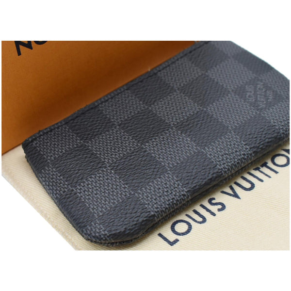 LOUIS VUITTON Pochette Key Cles Damier Graphite Coin Case Black