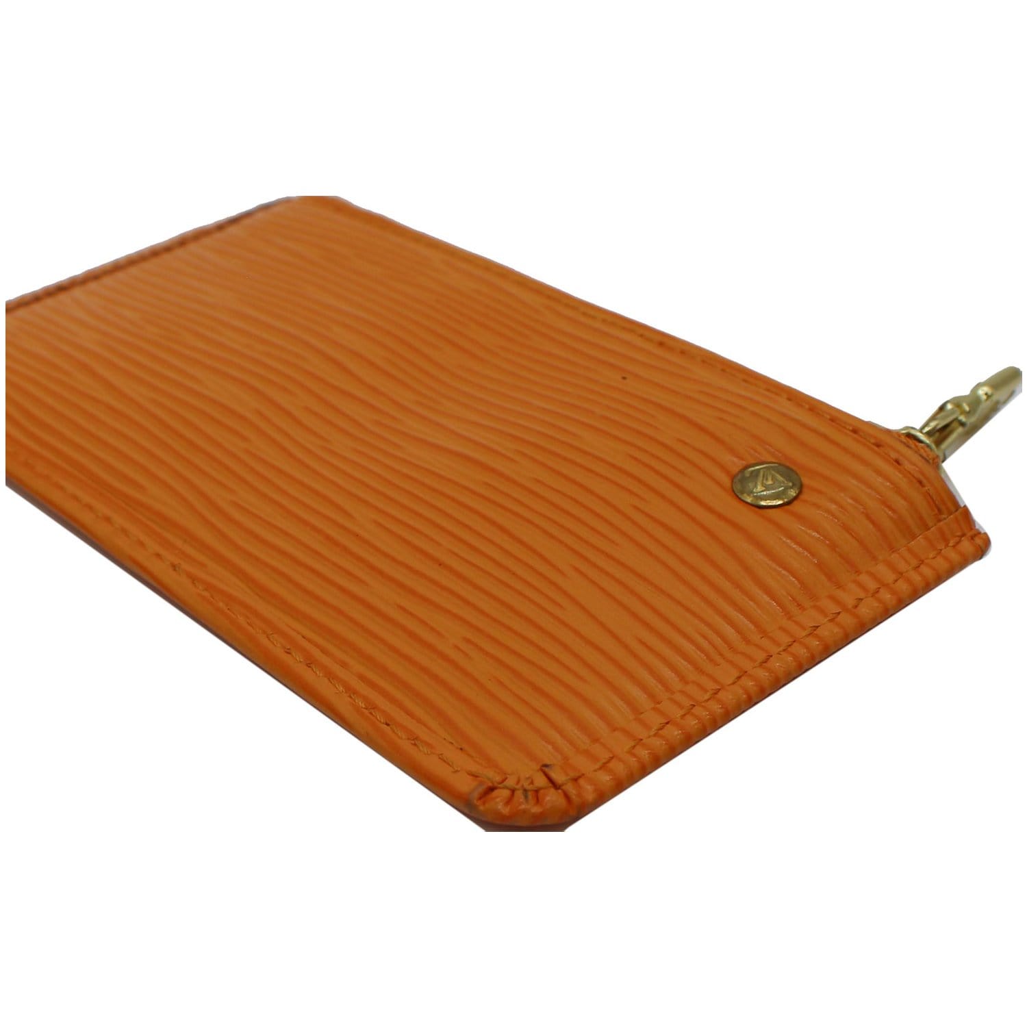 Louis Vuitton Yellow EPI Leather Key Pouch Keychain Pochette Cles s214lv79