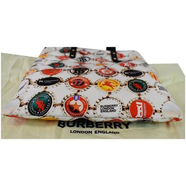 BURBERRY Flat Printed Large Nylon Tote Bag White Multi - 20% OFF