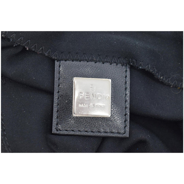 FENDI Mama Baguette Neoprene Canvas Shoulder Bag Black