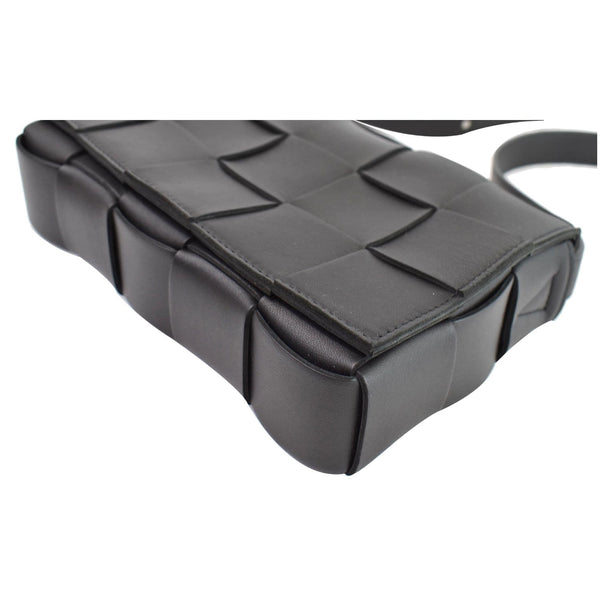 BOTTEGA VENETA Cassette Maxi Lambskin Crossbody Bag Black