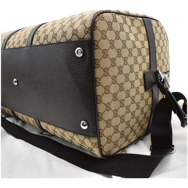 GUCCI Boston GG Monogram Canvas Duffel Travel Bag Beige 610105