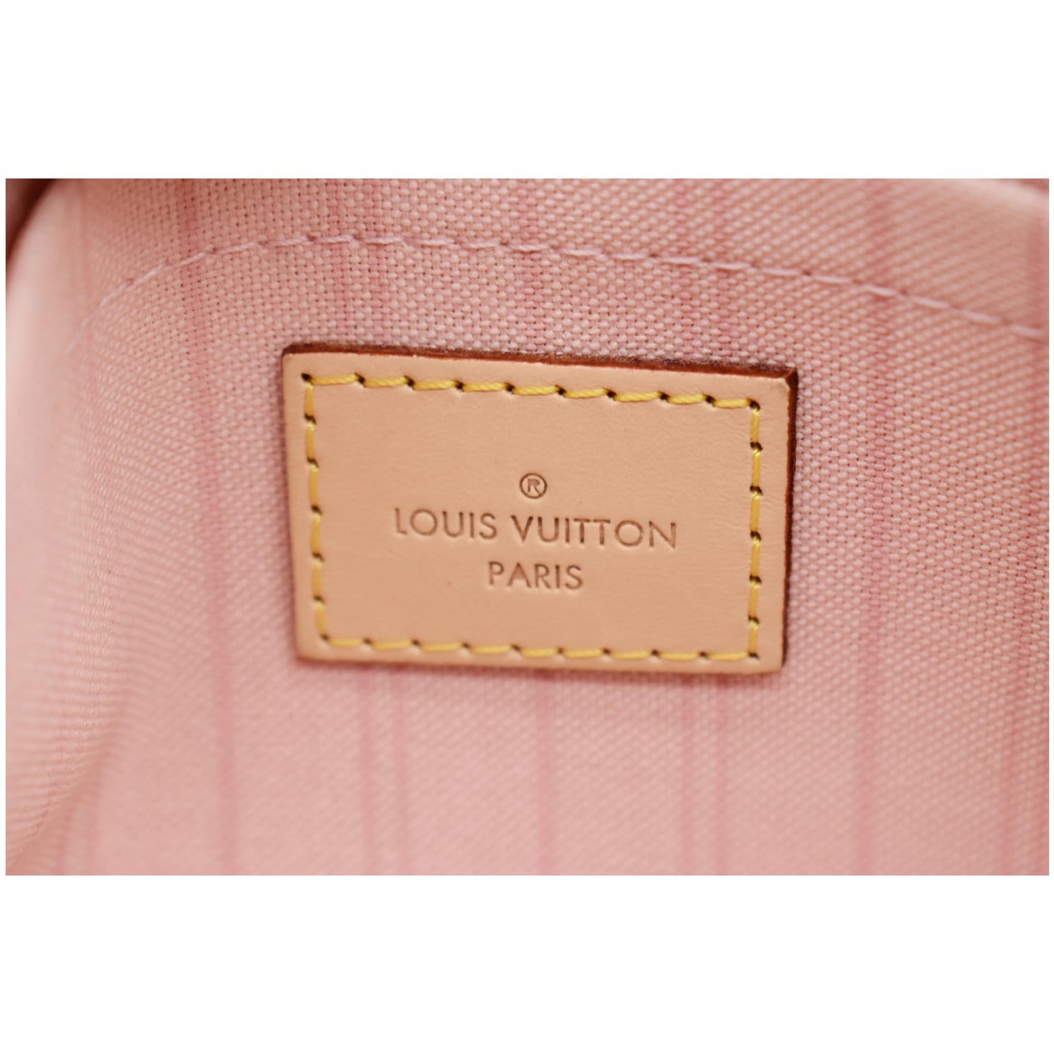 Louis Vuitton Damier Azur Neverfull Rose Ballerine Pouch - A World