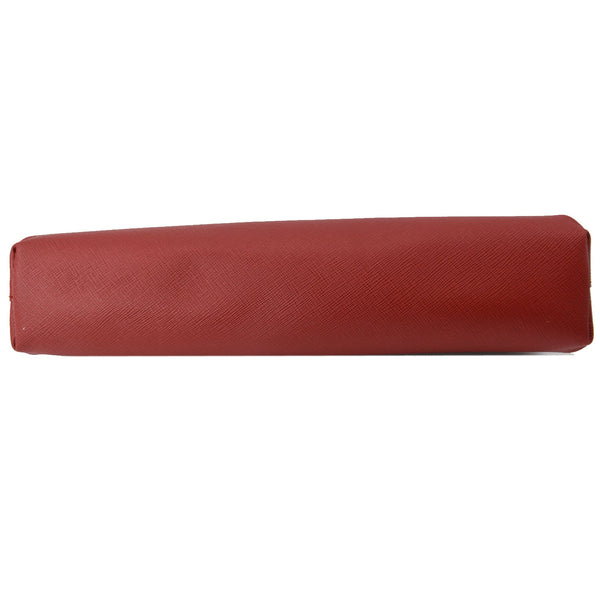 Prada East-West Frame Saffiano Leather Clutch Bag Red | DDH