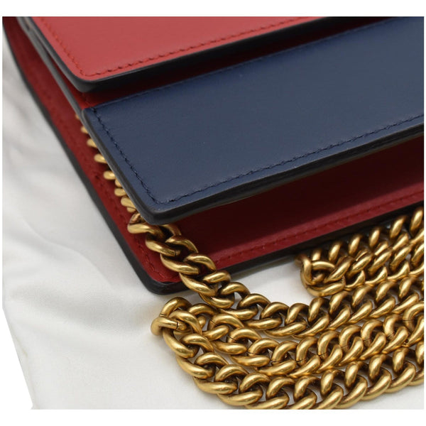 GUCCI Queen Margaret Leather Chain Wallet Red 476079