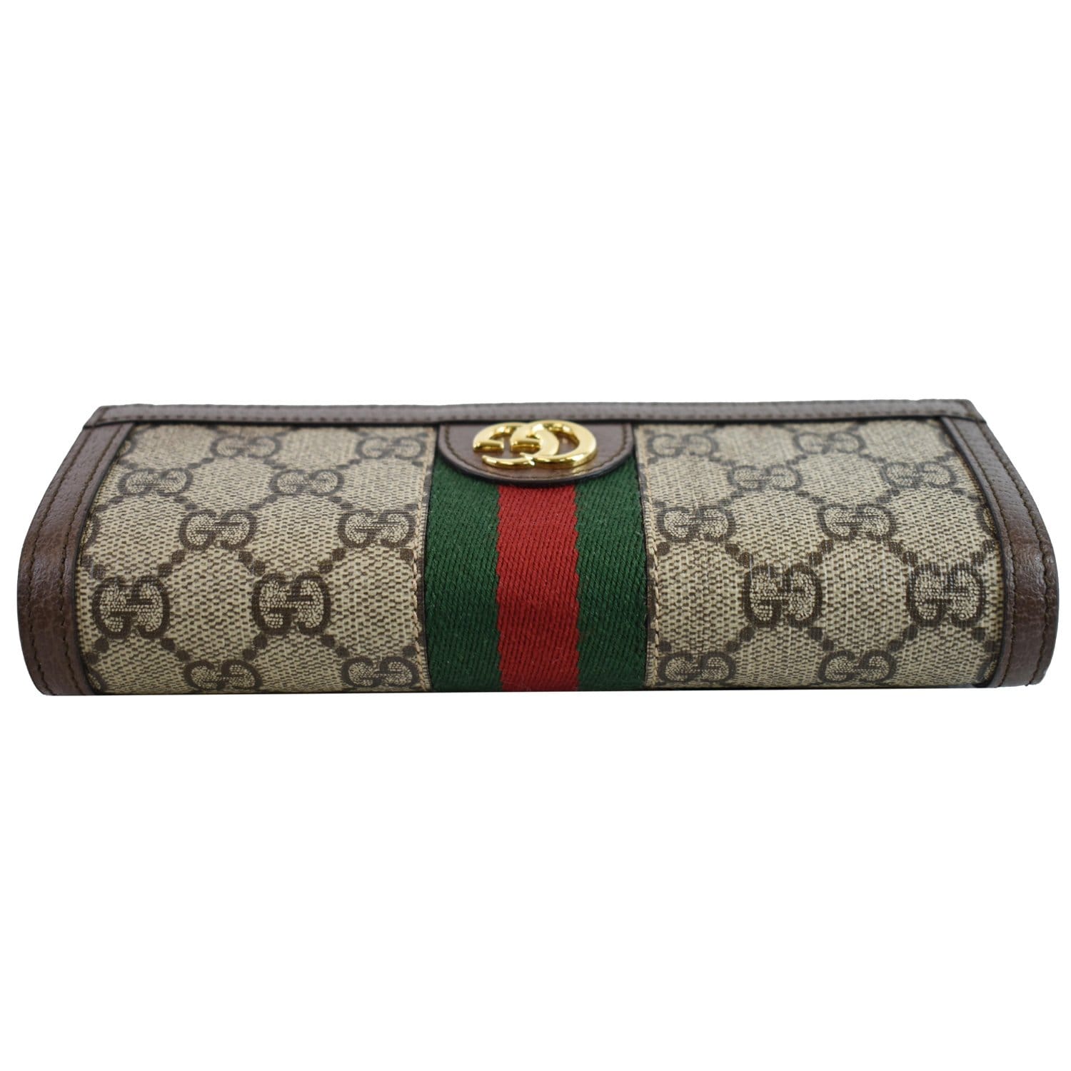 NEW $490 GUCCI Tan GG Supreme Canvas Ophidia GG FLORA COIN PURSE Round  WALLET